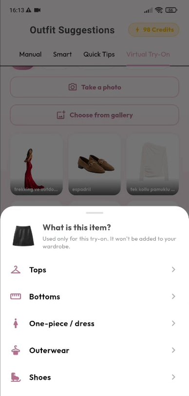 istlook What is this item sheet with options Tops, Bottoms, One-piece / dress, Outerwear and Shoes